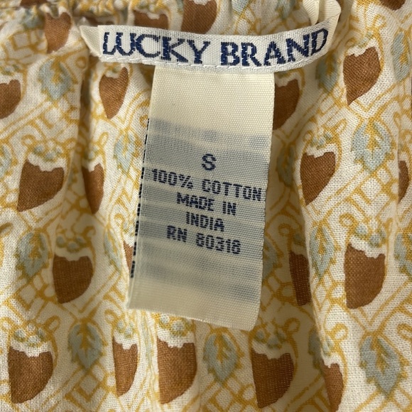 Lucky Brand 100% cotton Top V Neck long sleeve elastic at wrist. Sz Small - Picture 3 of 11